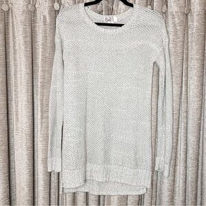 SO Grey Open Knit Crew Neck Sweater Size Small